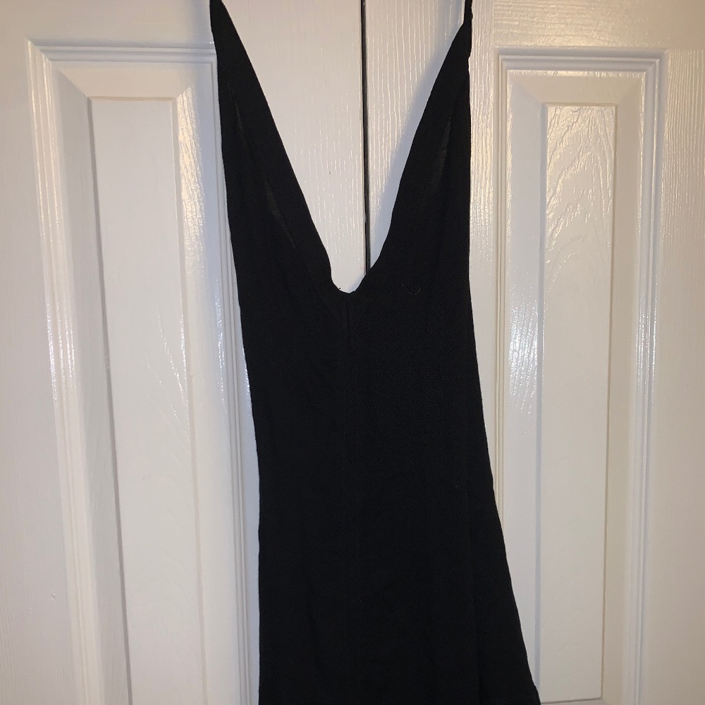 Free People Intimates Black Spaghetti Strap Dress with Lace Up Details NWT